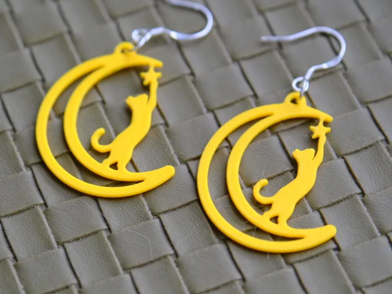 Cat Reaching for Stars Earrings