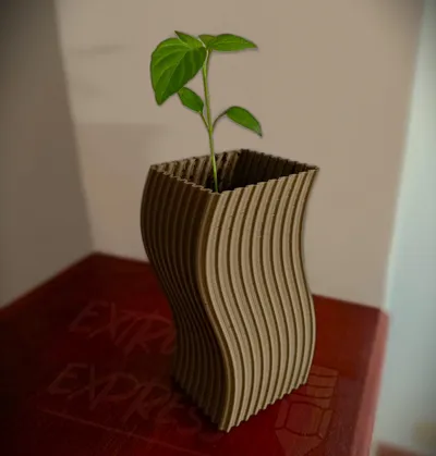 Curved Vase #1 with Texture