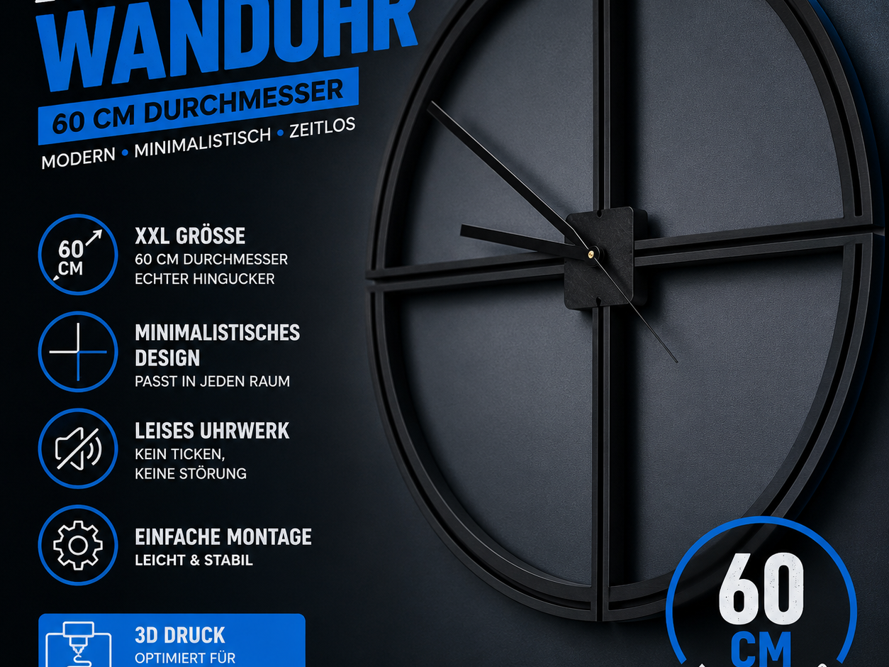 Wanduhr XXL 60cm