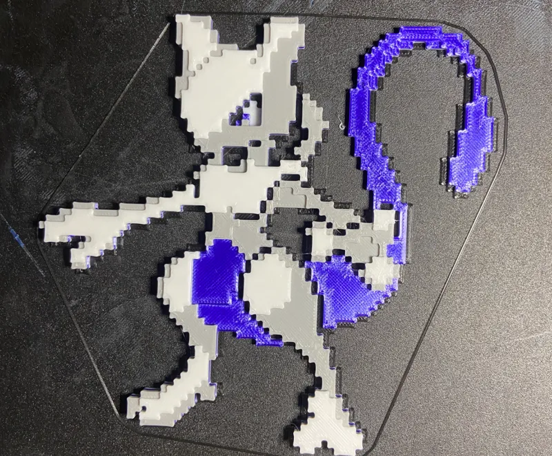 Mewtwo - No AMS needed Multicolour Pixel Art