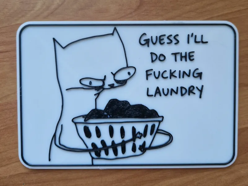 Grumpy Cat Laundry Sign - Funny Sarcastic Wall Art