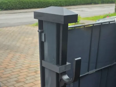 Double-wire fence post cap with hook