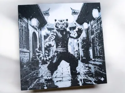 Urban Tiger Ninja – Cinematic HueForge Poster