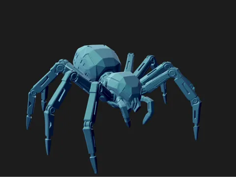 Low Poly mechanical spider