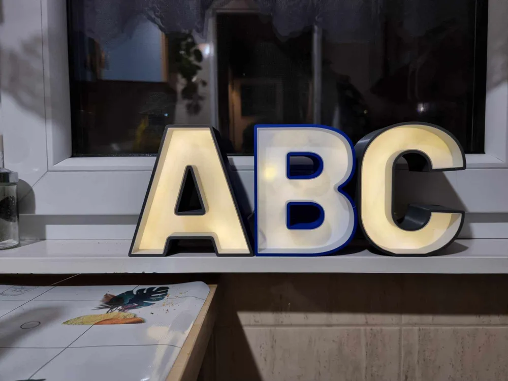 Led light sign letters alphabet by siodlo92 makerworld download free