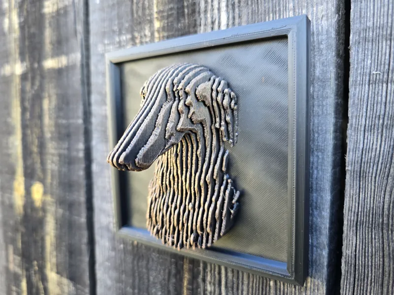 SLICED BORZOI — 3D Printable Wall Decoration 