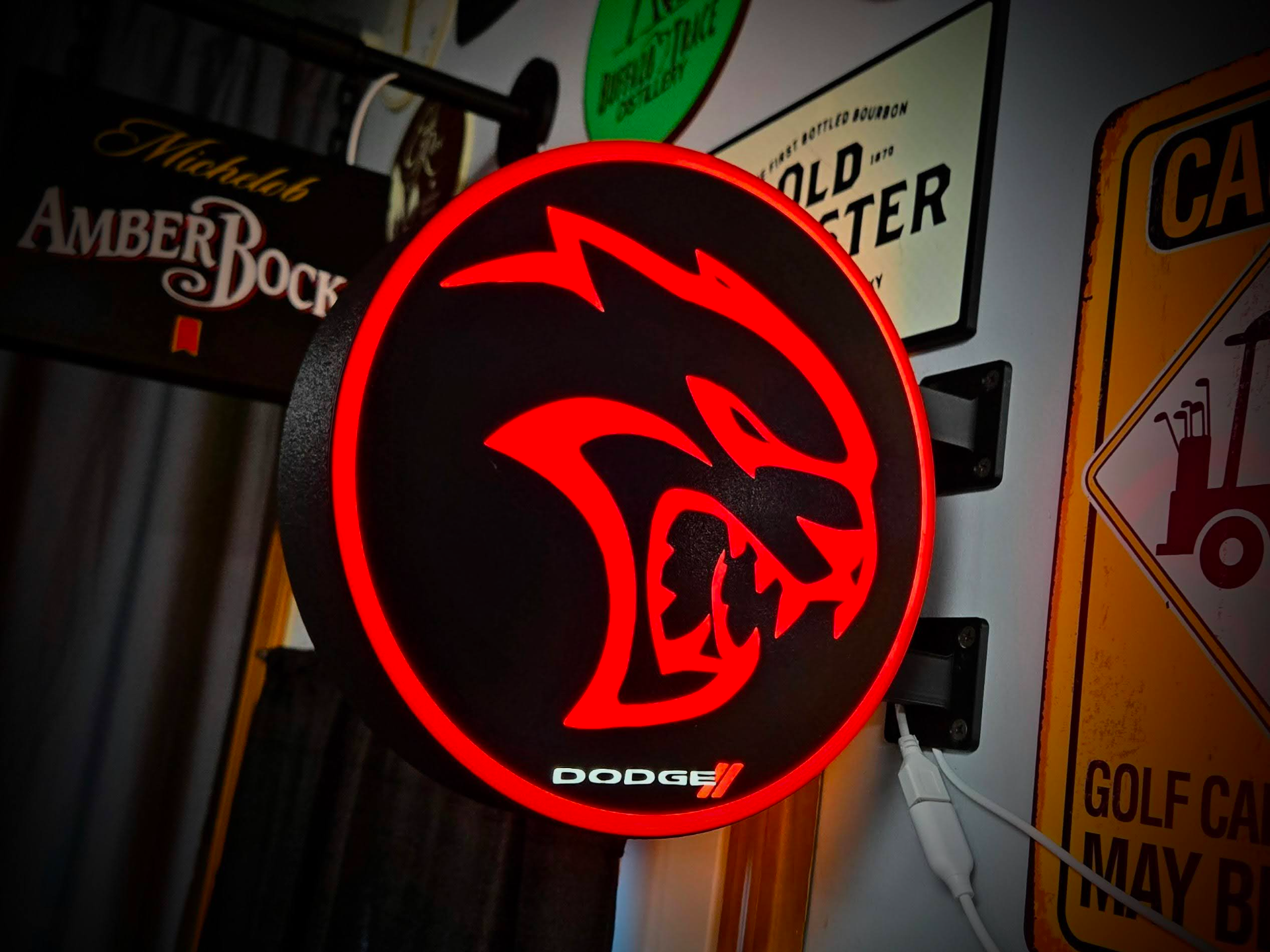 DODGE HELLCAT ~ 2-Sided Round Lightbox