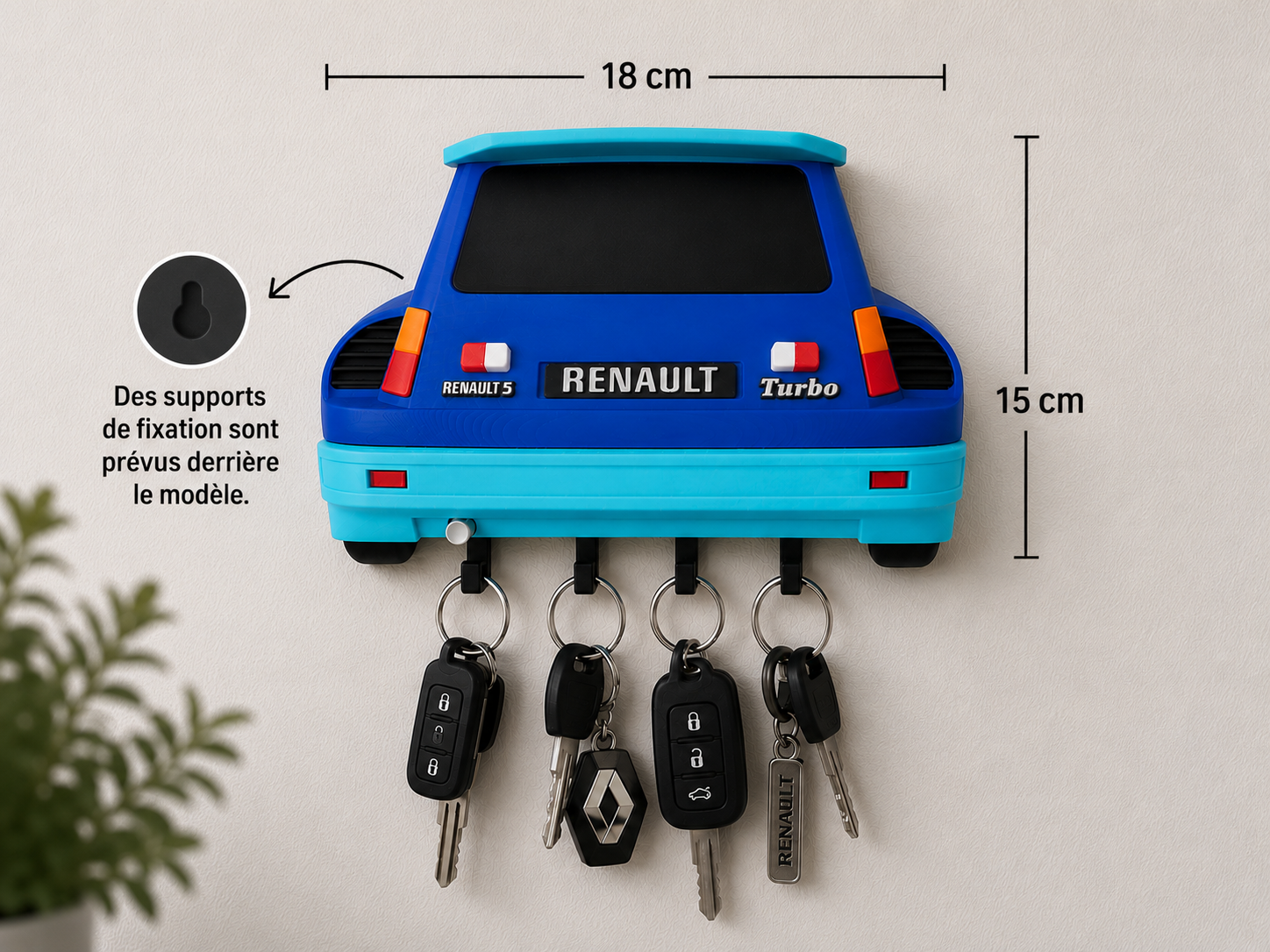Porte-clés mural Renault 5 Arrière