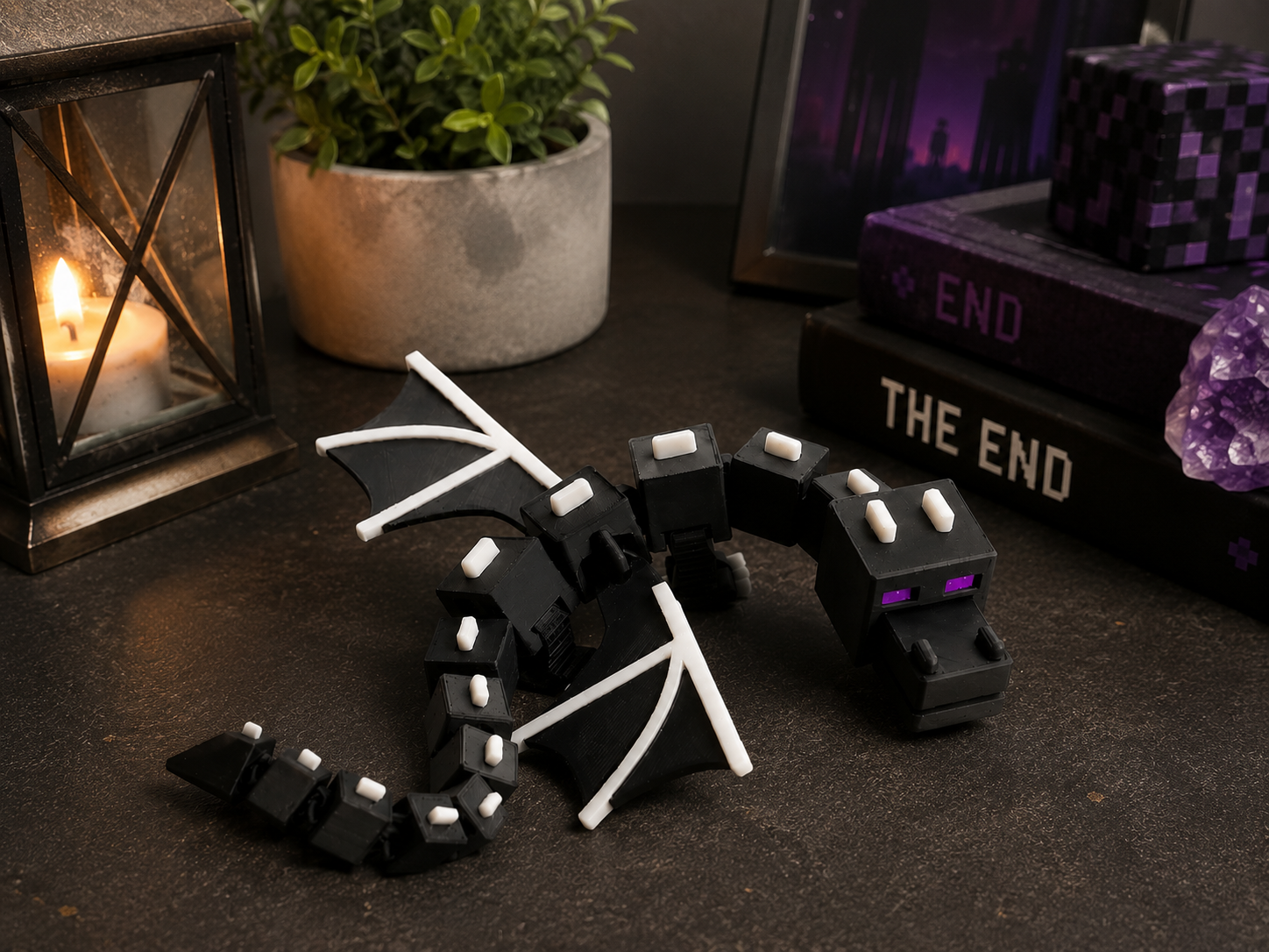 Articulated Minecraft ender dragon