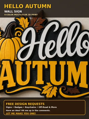 Letrero o emblema decorativo: Hello Autumn Wall Sign — vista de referencia 4