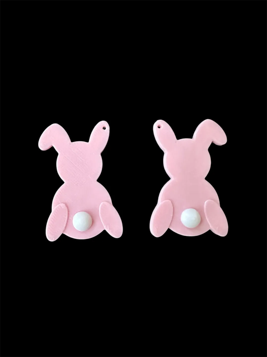 Easter bunny tail earrings view 2
