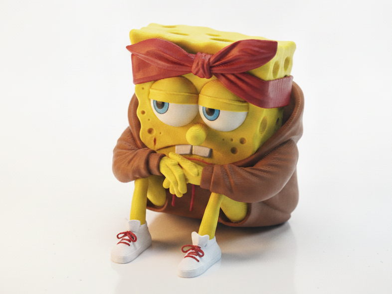 Chilling SpongeBob Figurine Cartoon 3D Printable