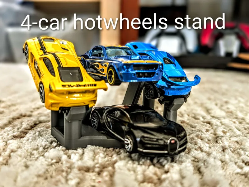 Hot wheel stand (4 cars) Easy to remove supports