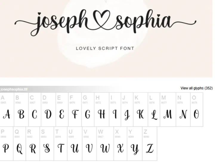Carimbo fonte Joseph Sophia