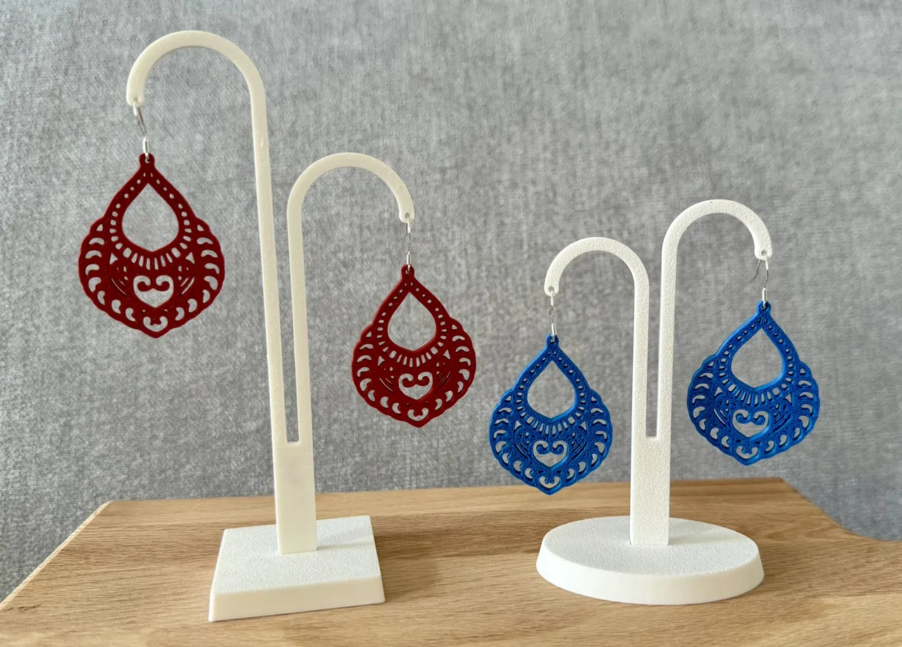 romantic heart earring view 2