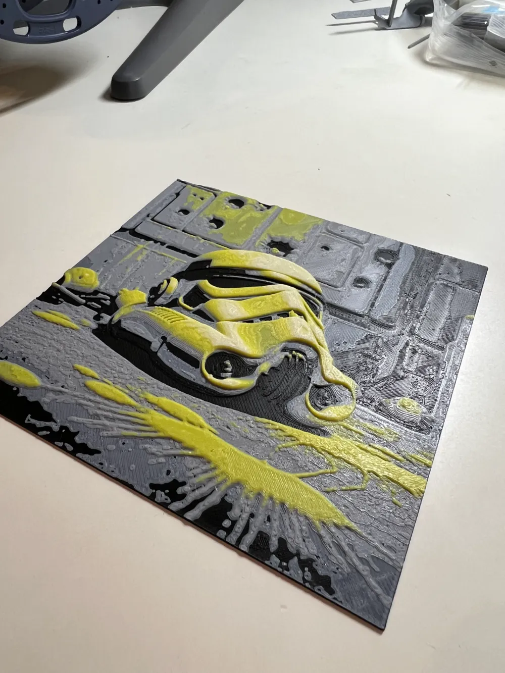 Hueforge Star Wars Stormtrooper Helmet Yellow By 3D Print World Hueforge star wars stormtrooper helmet yellow by 3d print world