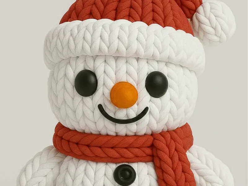 Knitted Snowman with Santa Hat – Cute Christmas