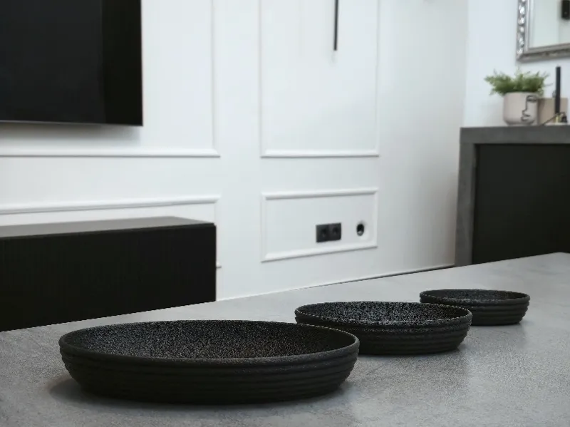 Ribbed Oval Bowls – 3-Piece Set