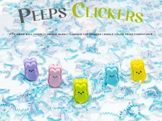 Easter Peeps Clicker Fidget Keychain