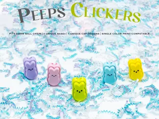 Easter Peeps Clicker Fidget Keychain