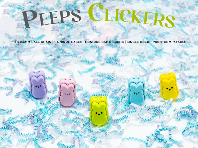 Easter Peeps Clicker Fidget Keychain