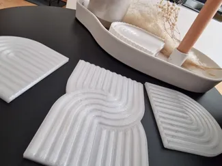 Scandinavian Waves: Set of 3 Coasters 
