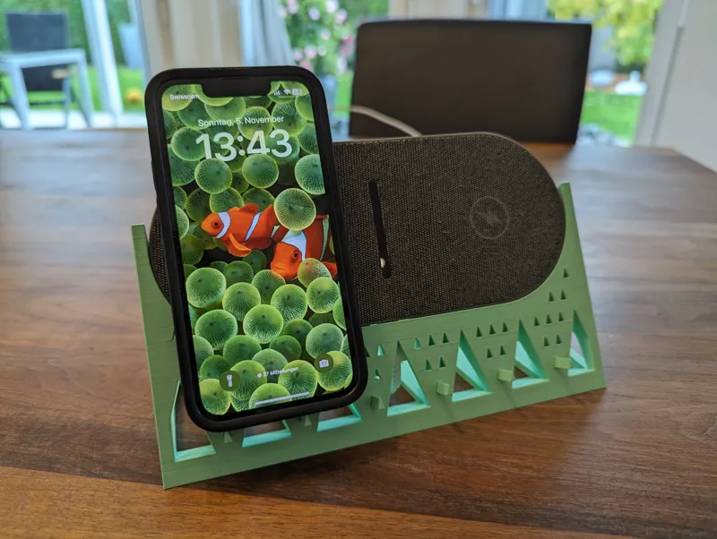 Adjustable stand for wireless charging two phones
