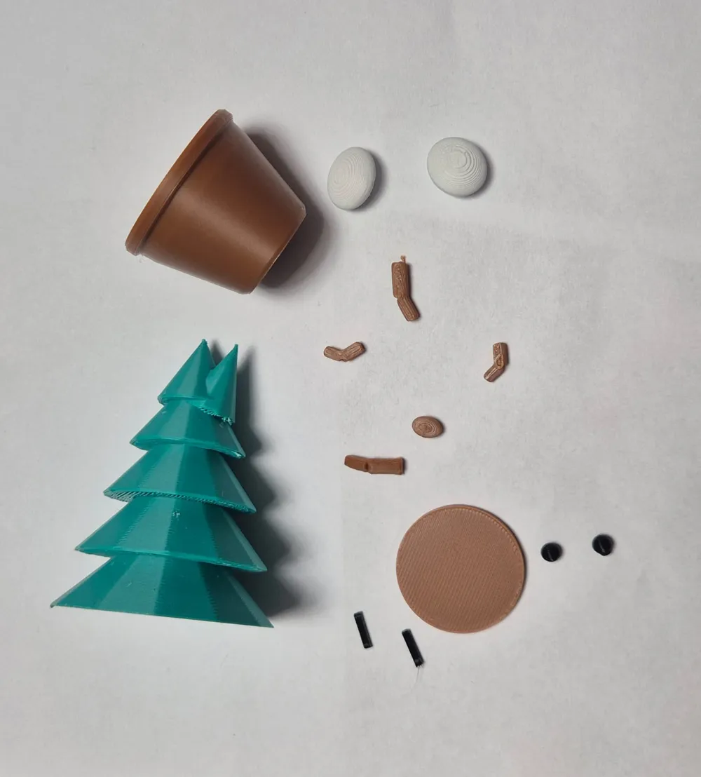 Cute Christmas tree with face flower pot - Free 3D Print Model - MakerWorld