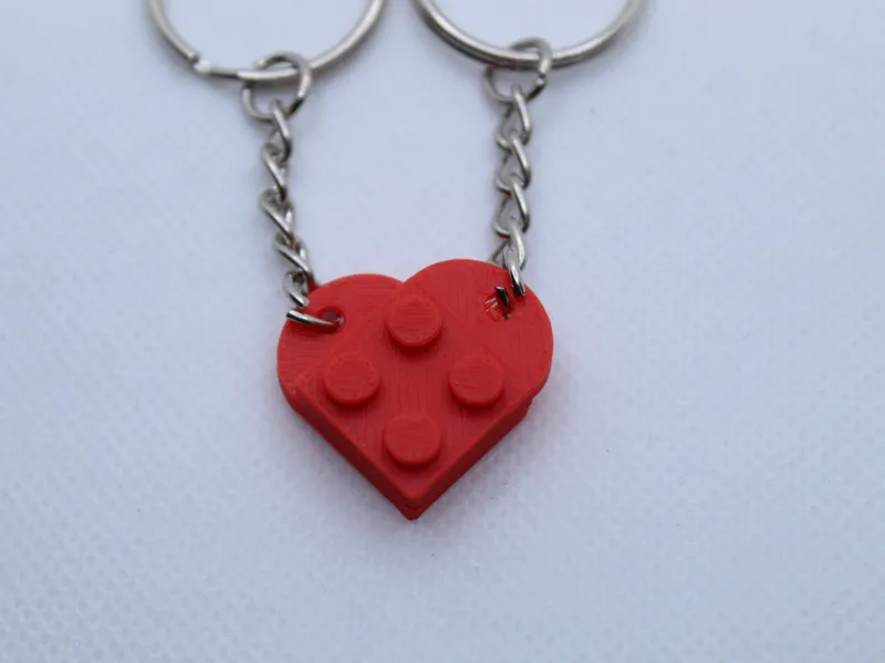 heart shape LEGOs keyrings