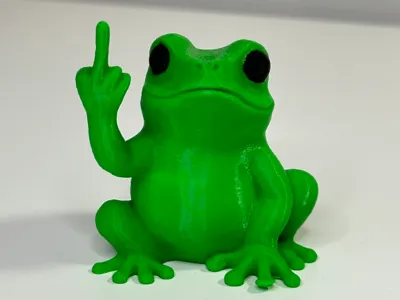 Frog with middle finger - F4*k y*u