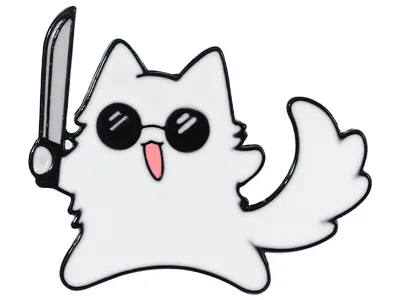 Gojo cat with a knife