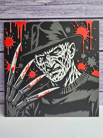 Cuadro decorativo en 3D: Freddy Krueger - Horror HueForge — vista de referencia 2