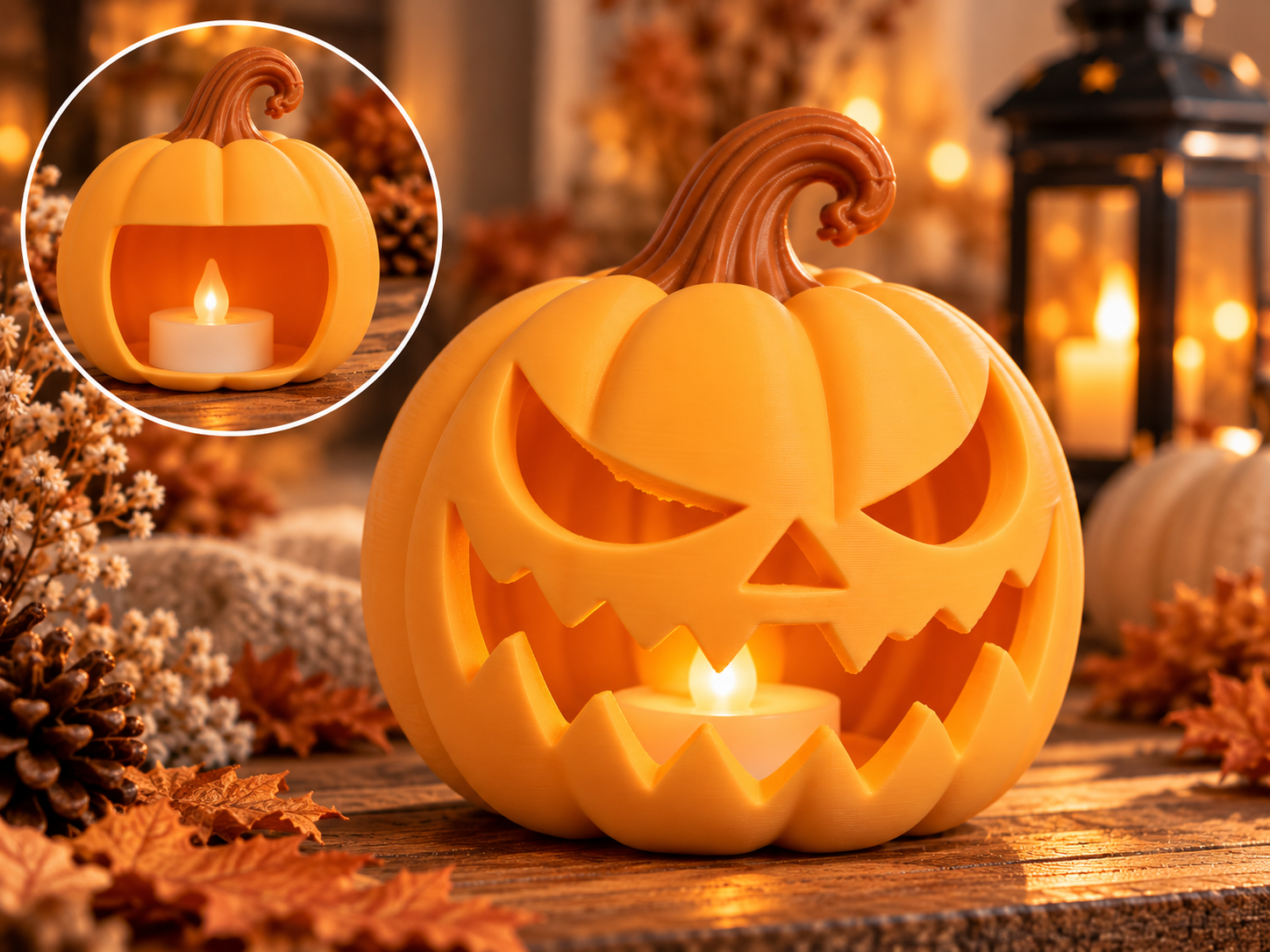 Kürbis-Teelichthalter – Halloween Deko Teelicht 3D model
