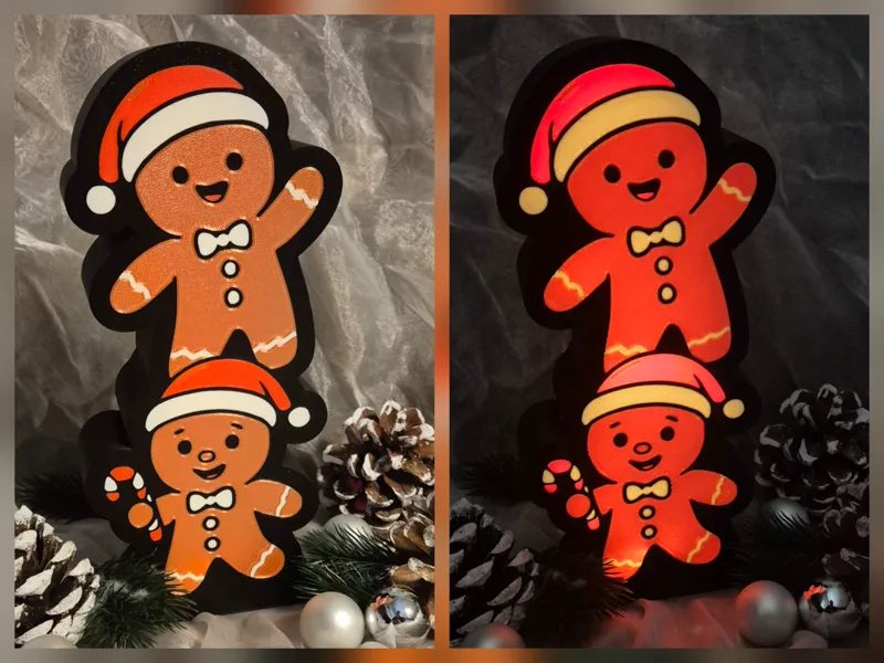 Lebkuchenmänner Lichtbox / Lampe