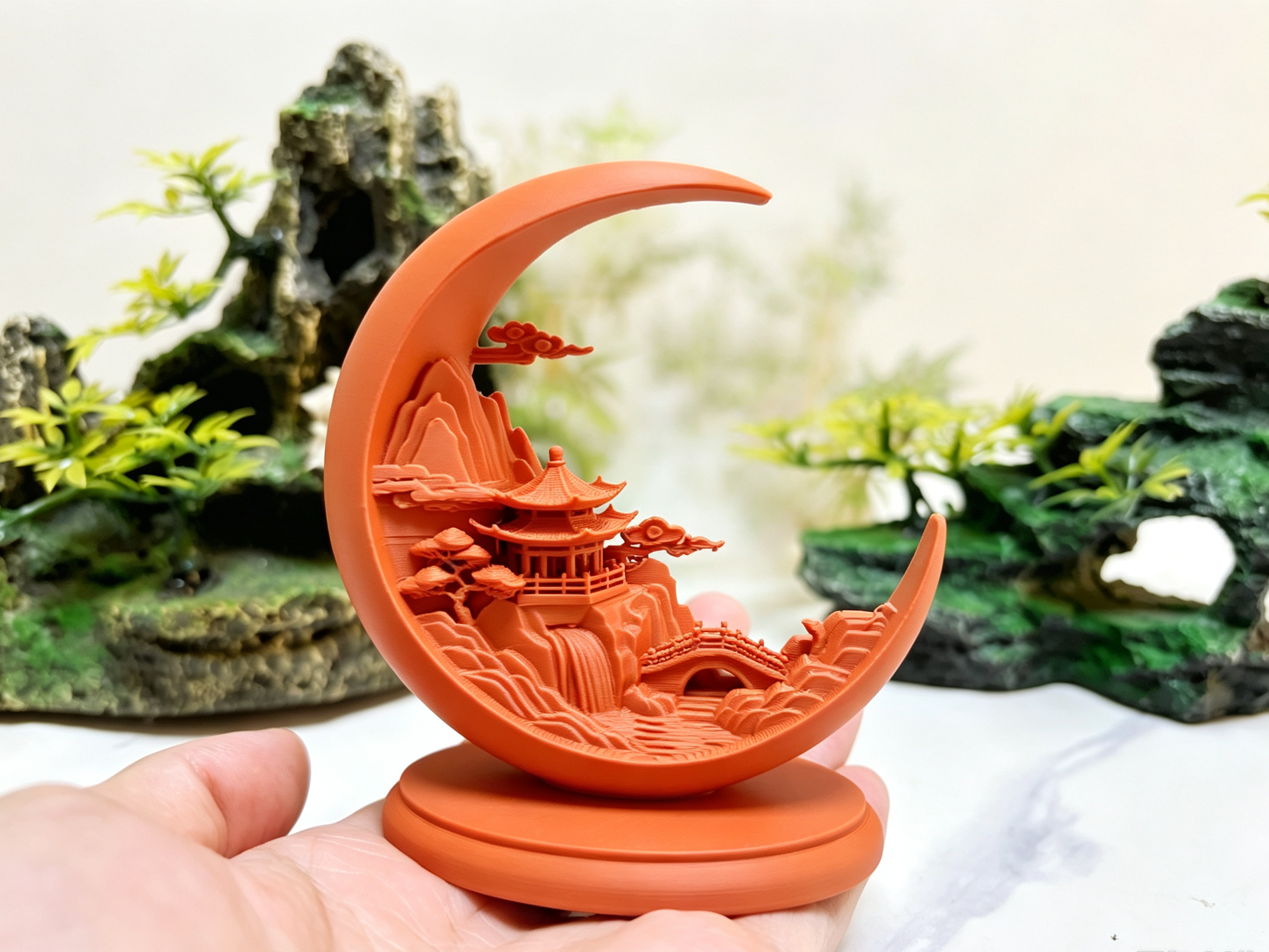 月牙山水模型V2 - 1