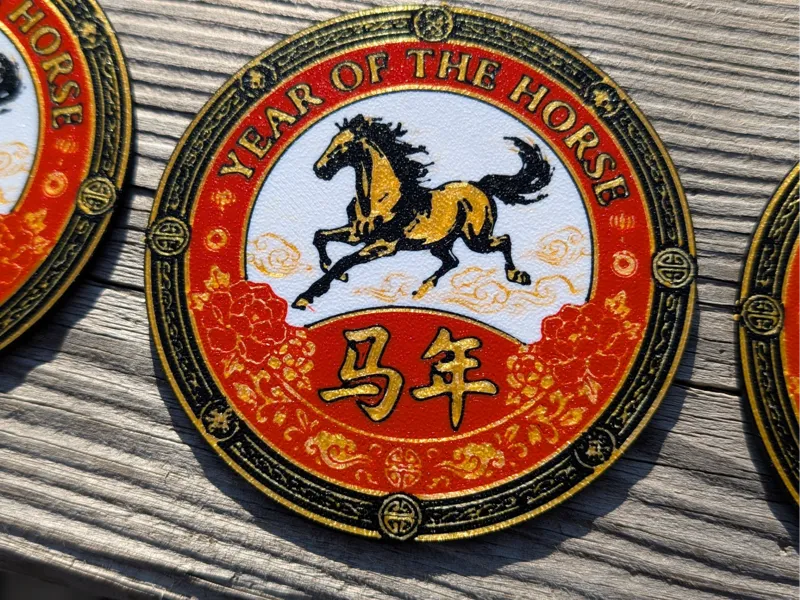 Year of the Horse: Traditional Coaster