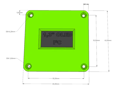 1.3" OLED Display Recessed Frame v4