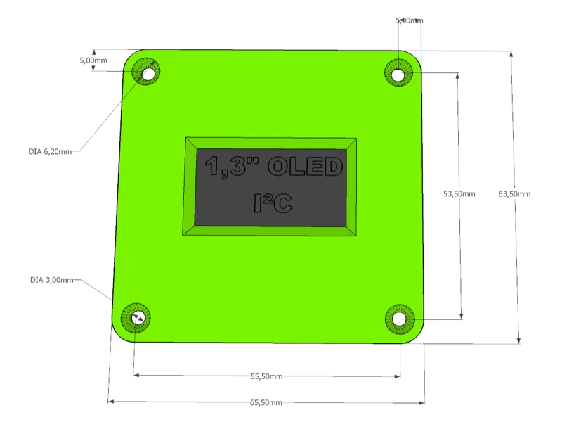 OLED-Display 1,3" Einbaurahmen v4