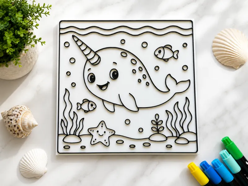 Narwhal Coloring Page