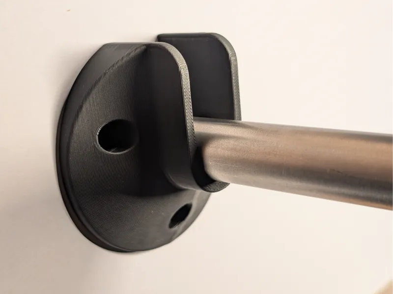 Wardrobe bar holder (parametric, 3 screws, B)