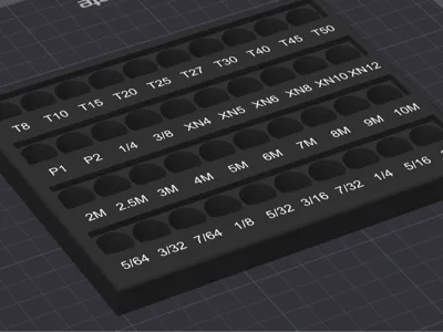 1/4in Bit Tray Organizer - Remix No lip