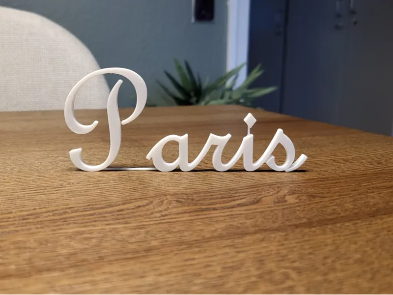 3D Printable City Name Display (Paris)