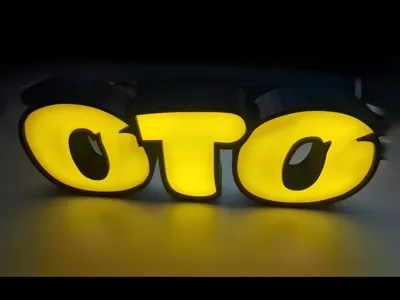 3D name OTO with possibility to install LED strip 