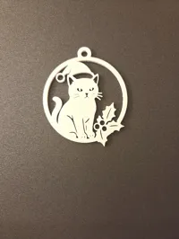 Ornement chat au bonnet de Père Noël — photo 2