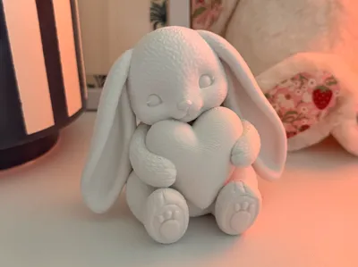 Sweetheart Bunny – Baby Rabbit Hugging a Heart