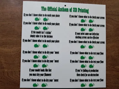 The Official Anthem of 3D Printing