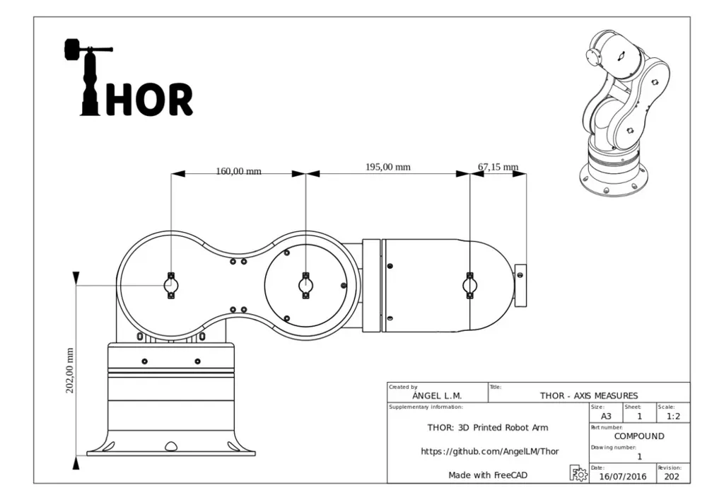 Thor - Open Source, 3D printable Robotic Arm Remixed by sergi - MakerWorld