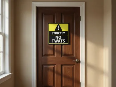 Strictly No Twats Sign - Man Cave - Bar 