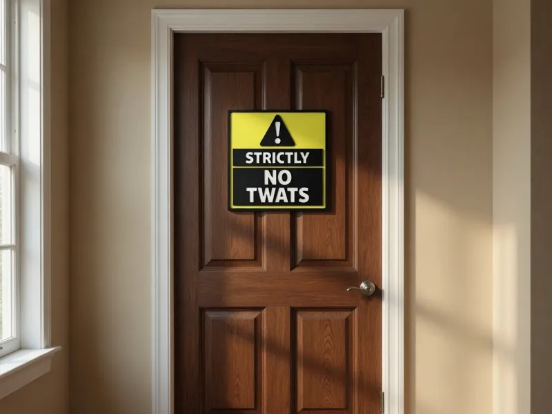 Strictly No Twats Sign - Man Cave - Bar 