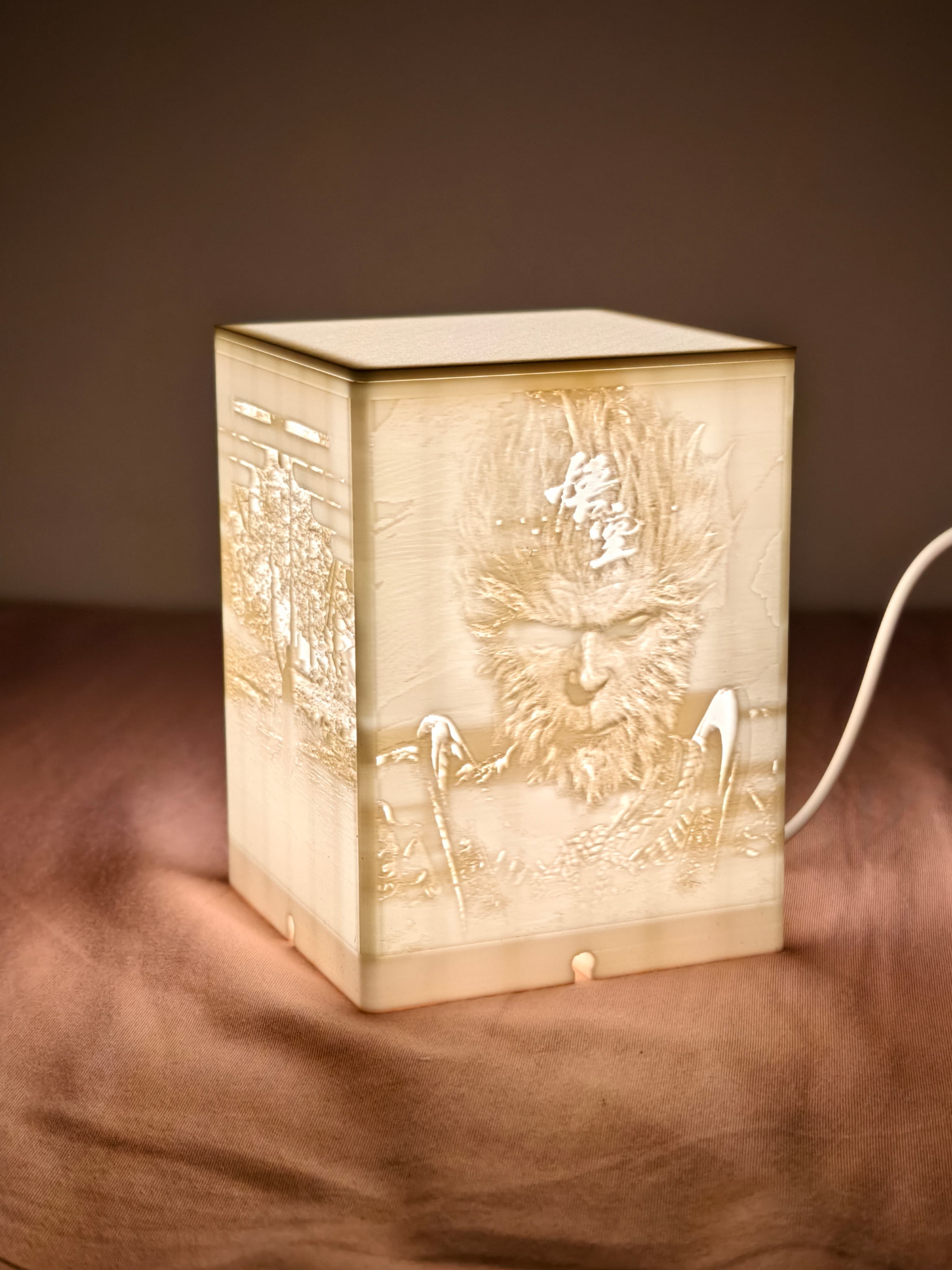 Miniatura 2 do modelo 3D 简约浮雕小夜灯 - 自定义图&一体打印